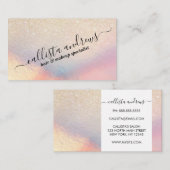 Chic Gold Glitter Iridescent Holographic Gradient Visitekaartje (Voorkant / Achterkant)