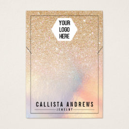 Chic Gold Glitter Iridescent Logo Display Visitekaartje