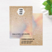 Chic Gold Glitter Iridescent Logo Veroorbaar beeld Visitekaartje (Bureau)