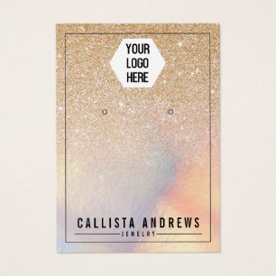 Chic Gold Glitter Iridescent Logo Veroorbaar beeld Visitekaartje