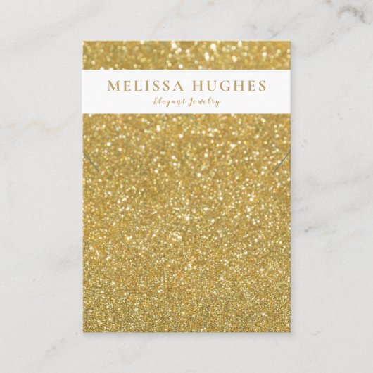 Chic Gold Glitter Ketting Sieraden Display Kaart Visitekaartje (Voorkant)