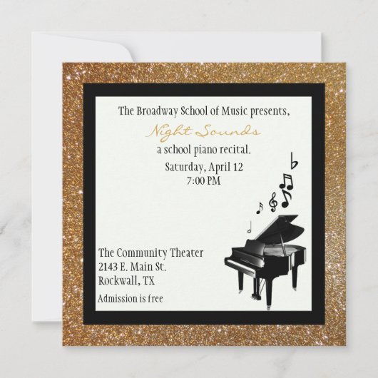 Chic Gold Glitter Kijk naar uitnodiging voor overw (Voorkant)