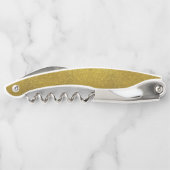 Chic Gold Glitter Kurkentrekker met monogram (Achterkant)