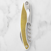 Chic Gold Glitter Kurkentrekker met monogram (Achterkant)