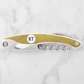Chic Gold Glitter Kurkentrekker met monogram (Voorkant)