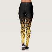 Chic Gold Glitter Leopard Print Pattern Leggings (Achterkant)