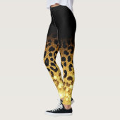 Chic Gold Glitter Leopard Print Pattern Leggings (Links)
