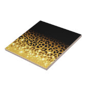 Chic Gold Glitter Leopard Print Pattern Tegeltje (Zijkant)