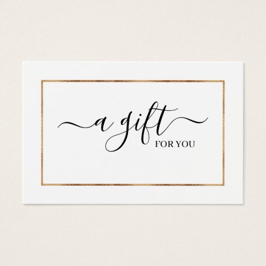 Chic Gold Glitter Lijst Gift Certificate Kaart (Voorkant)