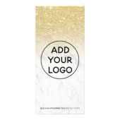 Chic gold glitter marble hair makeup price reclamekaart (Achterkant)