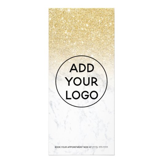 Chic gold glitter marble hair makeup price reclamekaart (Achterkant)