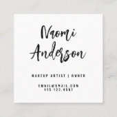 Chic Gold Glitter + modern Calligrafiescript Vierkante Visitekaartje (Achterkant)