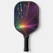 Chic Gold Glitter Monogram Script Naam Pickleball Paddle (Achterkant)