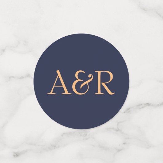 Chic Gold Glitter Navy Blue Photo Wedding Confetti (Kleine voorkant)