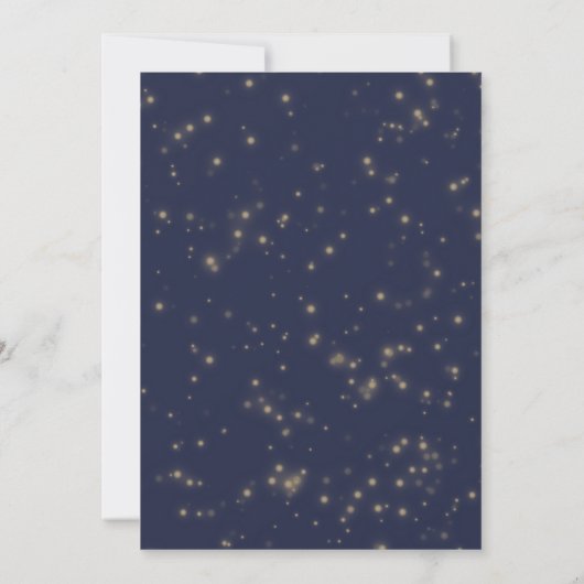 Chic Gold Glitter Navy Blue Photo Wedding Kaart (Achterkant)
