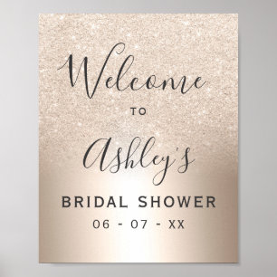Chic gold glitter ombre folie vrijgezellenfeest we poster
