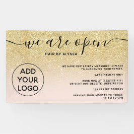 Chic Gold glitter ombre logo blush roze We zijn op Spandoek