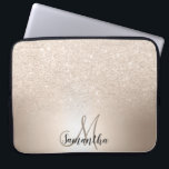 Chic gold glitter ombre metallic foil monogram laptop sleeve<br><div class="desc">Chic gold glitter ombre metallic foil monogram</div>