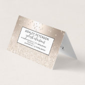 Chic gold glitter ombre metallic sparkles confetti visitekaartje (Achterkant)