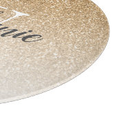 Chic Gold Glitter Ombre Monogram Snijplank (Hoek)