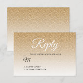 Chic Gold Glitter Ombre RSVP Kaart (Voorkant / Achterkant)
