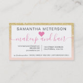 Chic Gold glitter ombre script make-up roze 10 Klantenkaartje (Achterkant)