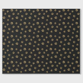 Chic Gold Glitter Paw Print Pattern Wrapping Paper Cadeaupapier (Vlak)