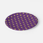 Chic Gold Glitter Polka Dot Paarse Violet Papieren Bordje (Gekanteld)
