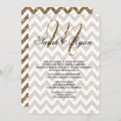 CHIC GOLD GLITTER PRINT WEDDING INVITATION KAART (Voorkant / Achterkant)