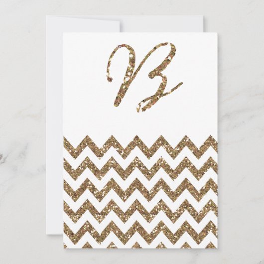 CHIC GOLD GLITTER PRINT WEDDING INVITATION KAART (Voorkant)