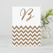 CHIC GOLD GLITTER PRINT WEDDING INVITATION KAART (Staand voorkant)
