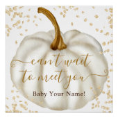 Chic Gold glitter pumpkin waterverf baby shower Perfect Poster (Voorkant)
