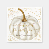 Chic Gold glitter pumpkin waterverf baby shower Servet (Voorkant)