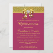 Chic Gold Glitter Quinceanera Uitnodiging (Voorkant)