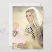 Chic gold glitter red ballon Sweet 16 foto Kaart (Achterkant)