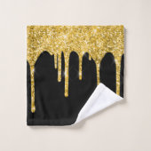 Chic Gold Glitter-schijven Sparkle Black Bad Handdoek (Wasdoekje)