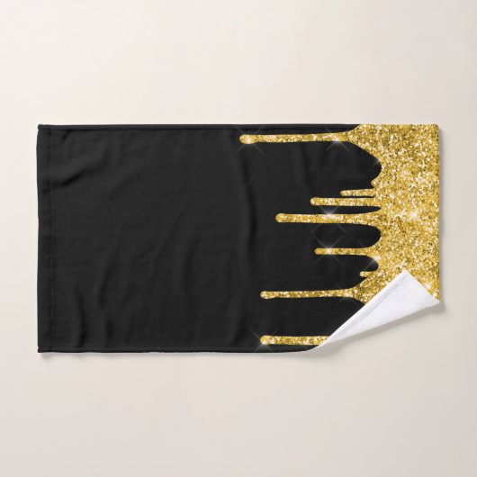 Chic Gold Glitter-schijven Sparkle Black Bad Handdoek (Handdoek)