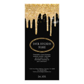 Chic Gold Glitter-schijven - zwarte Kaart voor bed (Achterkant)