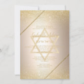 Chic gold glitter script metallic folie Bat Mitzva Kaart (Voorkant)