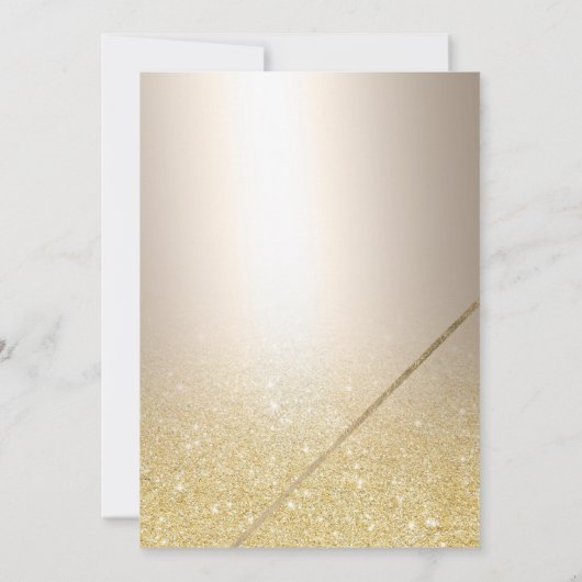 Chic gold glitter script metallic folie Bat Mitzva Kaart (Achterkant)