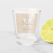 Chic Gold Glitter Sparkle Monogram Elegant Shot Glas (Achterkant)