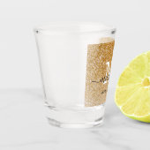 Chic Gold Glitter Sparkle Monogram Elegant Shot Glas (Links)