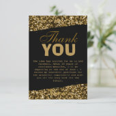 Chic Gold Glitter Sparkles Retirement Party 2025 Bedankkaart (Staand voorkant)