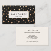 Chic Gold Glitter Star Black Visitekaartje (Voorkant / Achterkant)