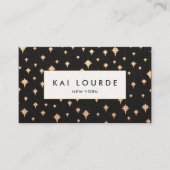 Chic Gold Glitter Star Black Visitekaartje (Voorkant)