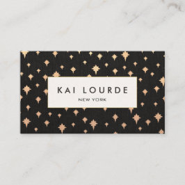 Chic Gold Glitter Star Black Visitekaartje