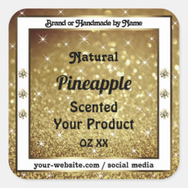 Chic Gold Glitter Stars Product Labels Rhinestones