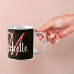 Chic Gold glitter stofpatroon roze giro Koffiemok