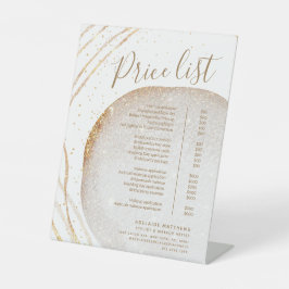 Chic Gold Glitter Stylist Salon Price List Service Reclamebord Met Voetstuk