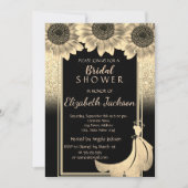 Chic Gold Glitter Sunflower Vrijgezellenfeest Kaart (Voorkant)